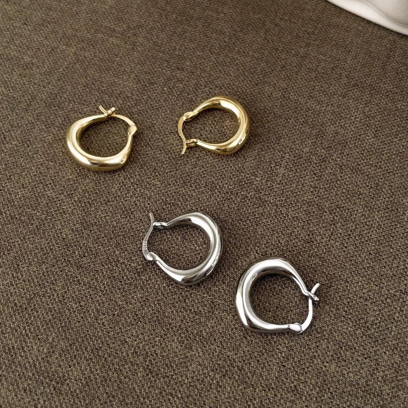 Niche Senior Circle Earrings Female Fashion Temperament Exquisite Hundred Match Ear Buckle Pure Earrings Tide Elegant Simple Hoop Earrings