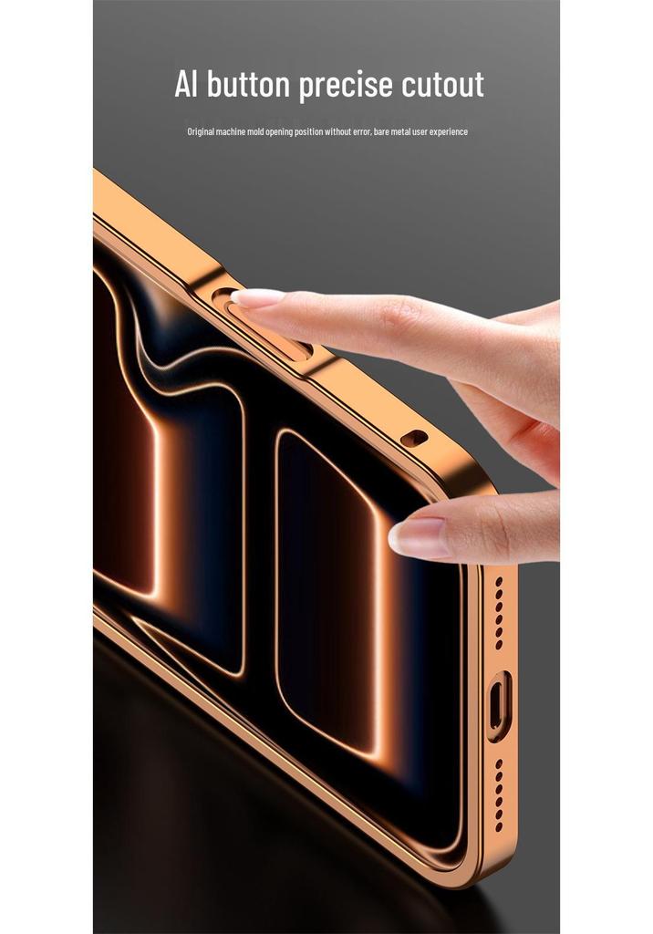 Compatible Aluminum Alloy Heat Dissipation Spring Buckle Case for iPhone 17 Pro - Metallic Anti-Drop Protection.
