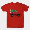 Men Black Print T-shirt Red Bronco Christmas No-Cut Transfer Paper Print Cotton Tshirt