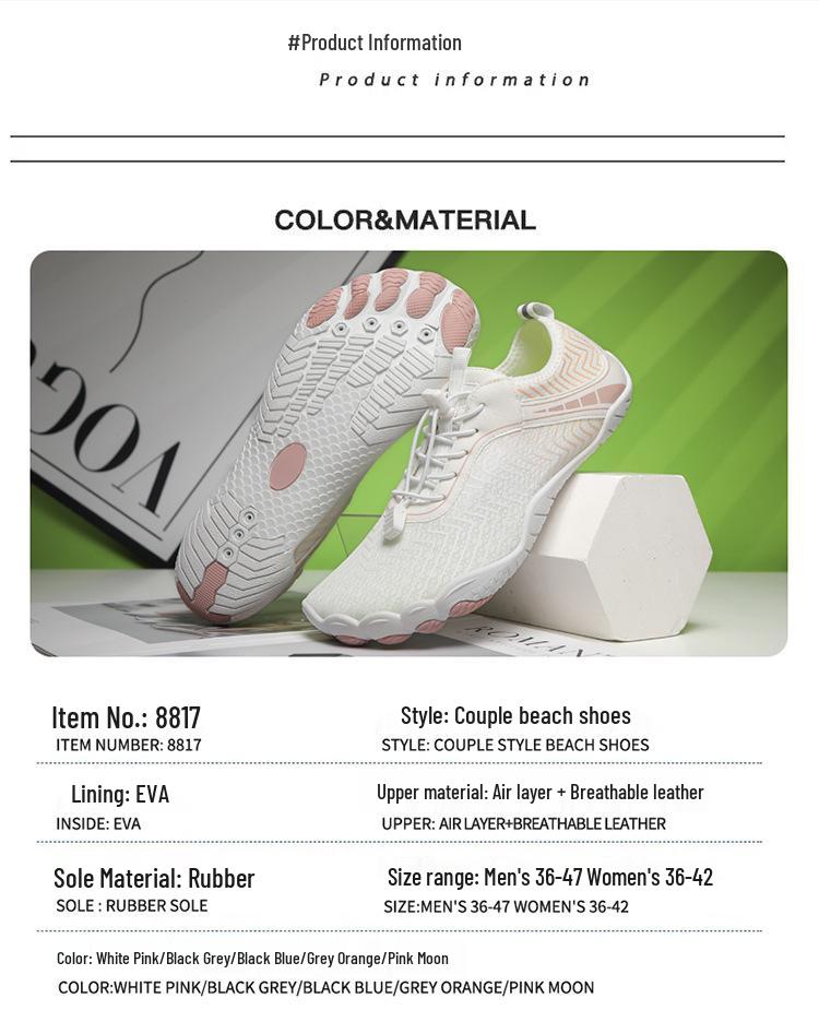 2024 New Quick-Dry Outdoor Five-Finger Water Shoes for Beach, River Tracing, and Swimming