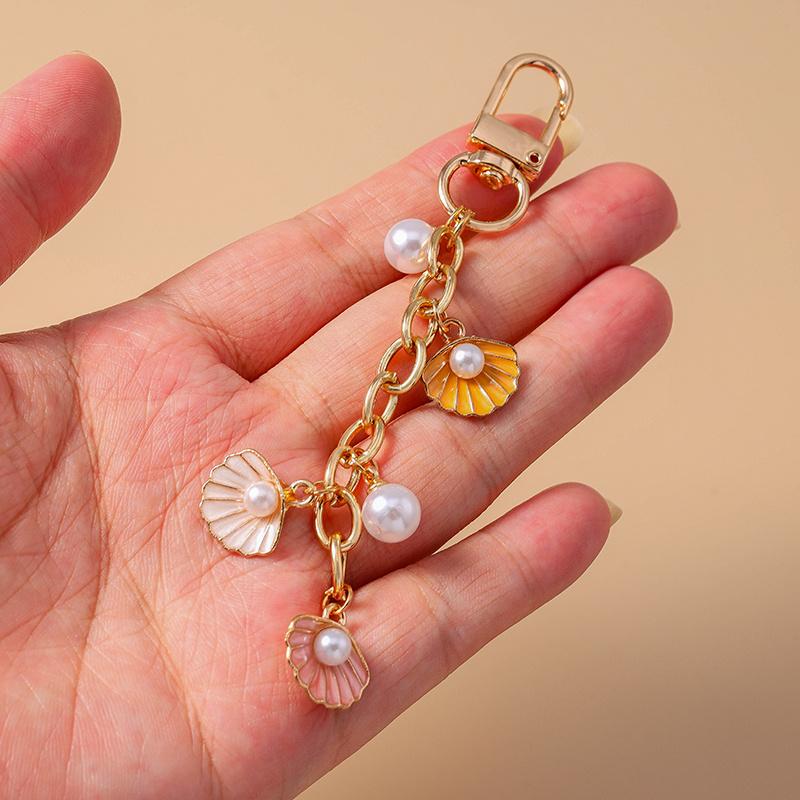 Aihua Cute Keychain Y2K Summer Beach Pearl Shell Key Chains For Women Girls Handbag Pendants Keyring Ocean Vacation Jewelry Gift
