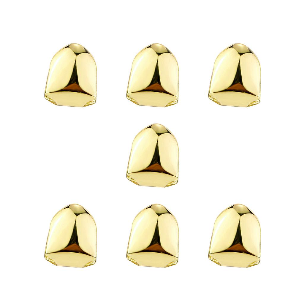 High-Quality Gold-Plated Dental Braces Micro-Inlaid Zircon Small Tiger Teeth Left-Right Symmetrical Sharp Teeth Set TEMU Hot Sale