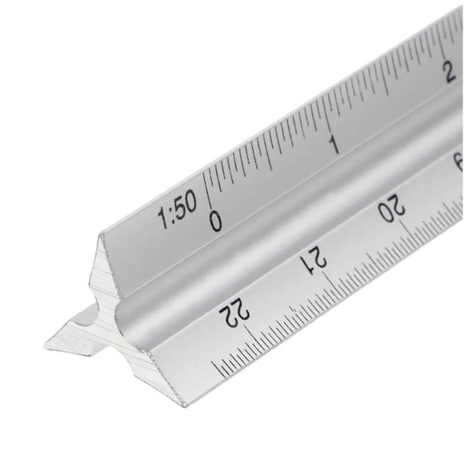 Measuring Tapes & Rulers 30Cm Aluminium Metal Triangle Scale Architect Engineer Technical Ruler