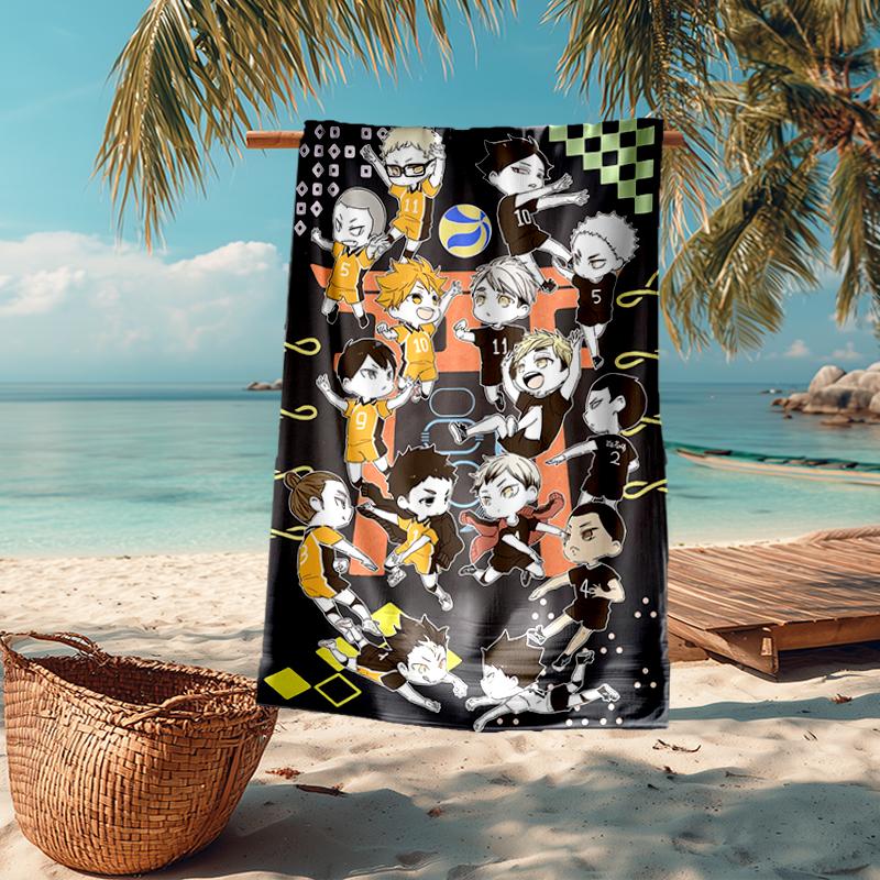 Ultra-Soft Beach Towel with Haikyu Theme,Ideal for Pool - Camping, Diving - Perfect Travel Essential, Vibrant Beach Towel.