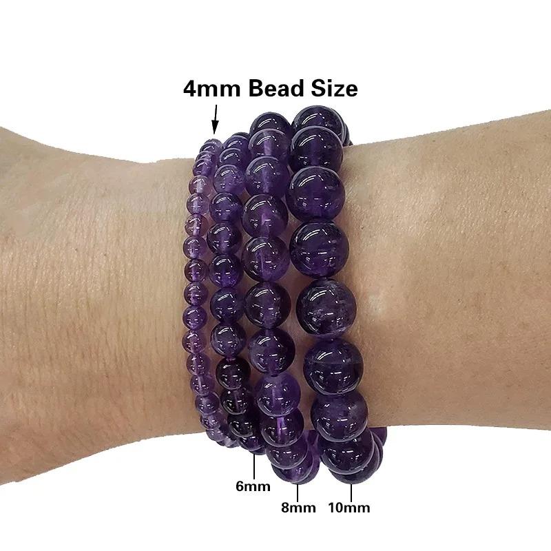 Natural Stone Beads Elastic Bracelets For Women Men 6mm Amethyst Quartzs Agates Black Onyx Beads Bracelet Female Jewelry Bangle
