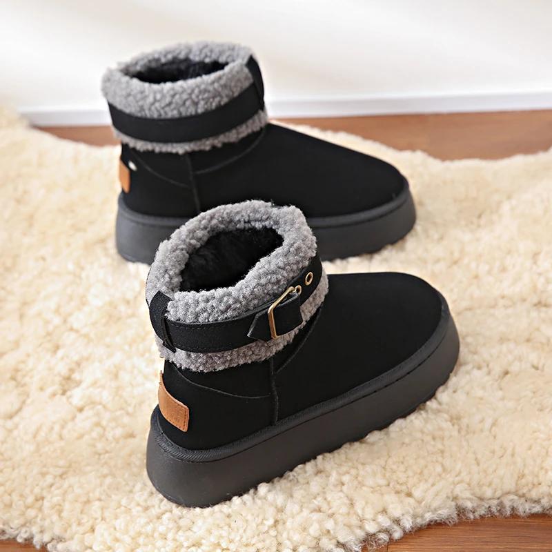 Short Boots Women Winter Warm Thickness Non-slip Shibuya Hairy Boots 2024 Personalized Fashion Snow Boots