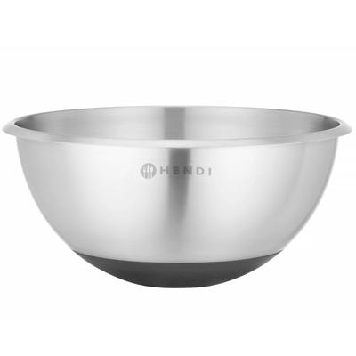 Steel Kitchen Bowl with Silicone Base and Measuring Cup 6 L, Diameter 330 X 155 Mm