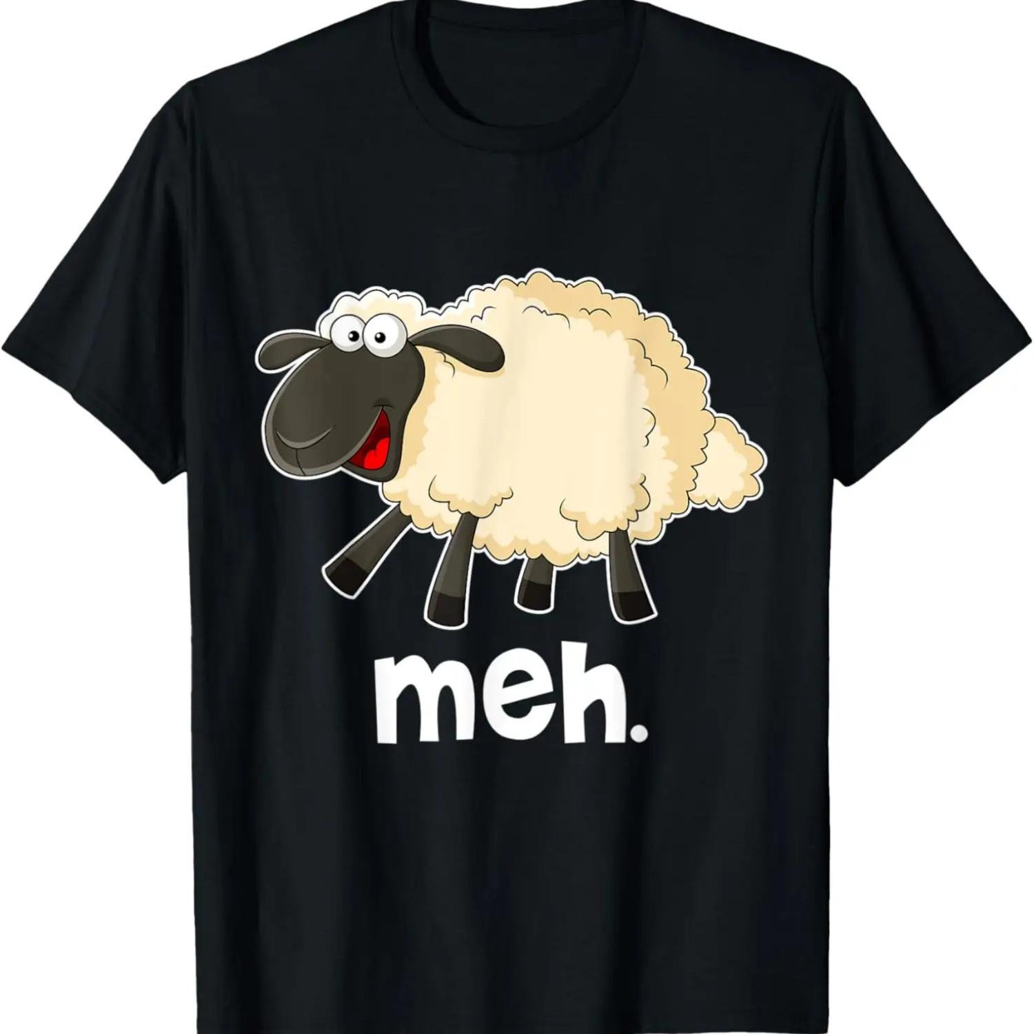 

Meh! Shirt _ Sarcastic Sheep Lover Shirt Sheep T-Shirt S чёрный