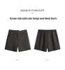 Women's Plus Size Korean Style Woolen High Waist Straight Leg Shorts
