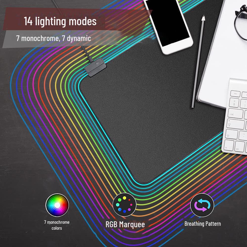 RGB-Gaming-Schreibtischunterlage – Übergroßes leuchtendes Mauspad für Jungen und das Büro