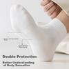 Qisefang Men's Socks, Solid Color Cotton Athletic Socks, Summer Mid-Calf Boat Socks for Men, Breathable Versatile Casual Socks
