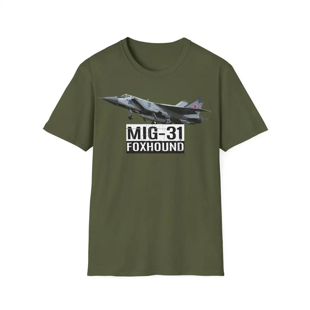 Soviet Russian MiG31 Foxhound Supersonic Interceptor Aircraft TShirt 100 Cotton ONeck Summer Short Sleeve Casual Unisexs Tshirt
