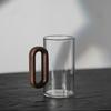 Glas Holz Einlagige Tasse Hohes Borosilikat Pyrex Teetasse Große Kapazität Trinkwasser Kaffee Tasse