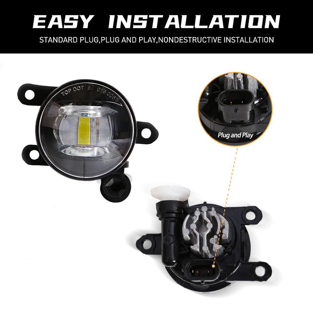 LED DRL Fog Lamps For Ford Ranger Raptor    Daytime Running Lights Car Front Bumper Driving Daylight White Yellow