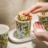 Керамическая бутылка для эмульсии с узором Бытовая бутылка для хранения шампуня Пенообразователь для средства для умывания лица 250 мл Сантехника для ванной комнаты