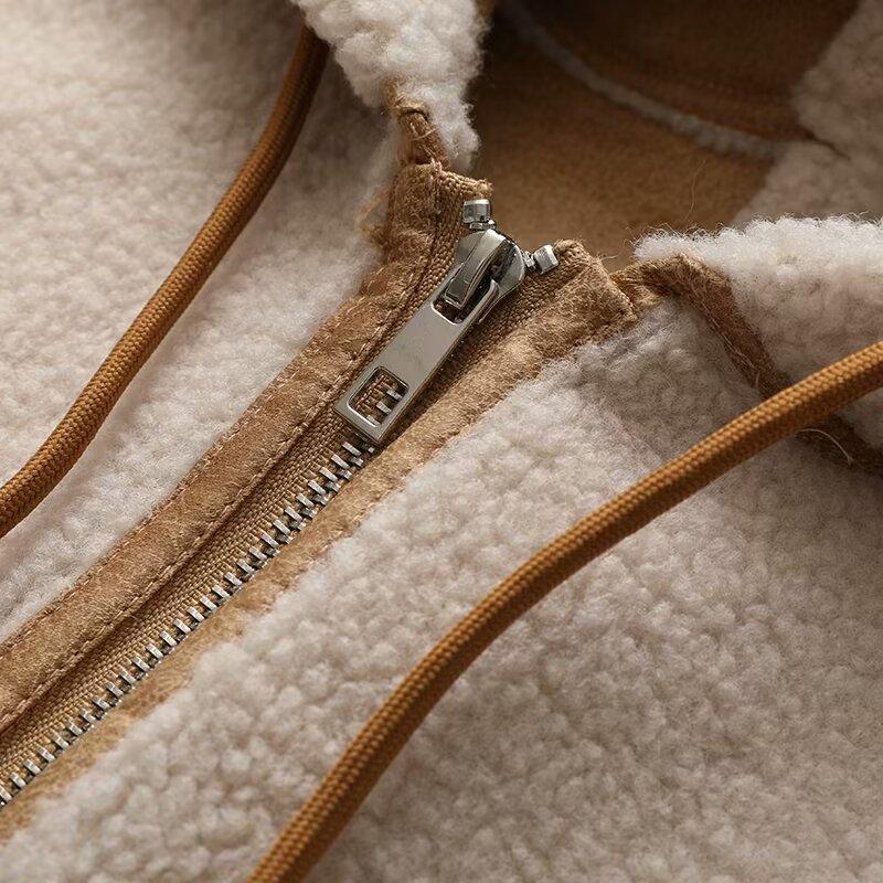 2025 Winter French Gentle Style Versatile Hooded Fleece Cardigan Coat