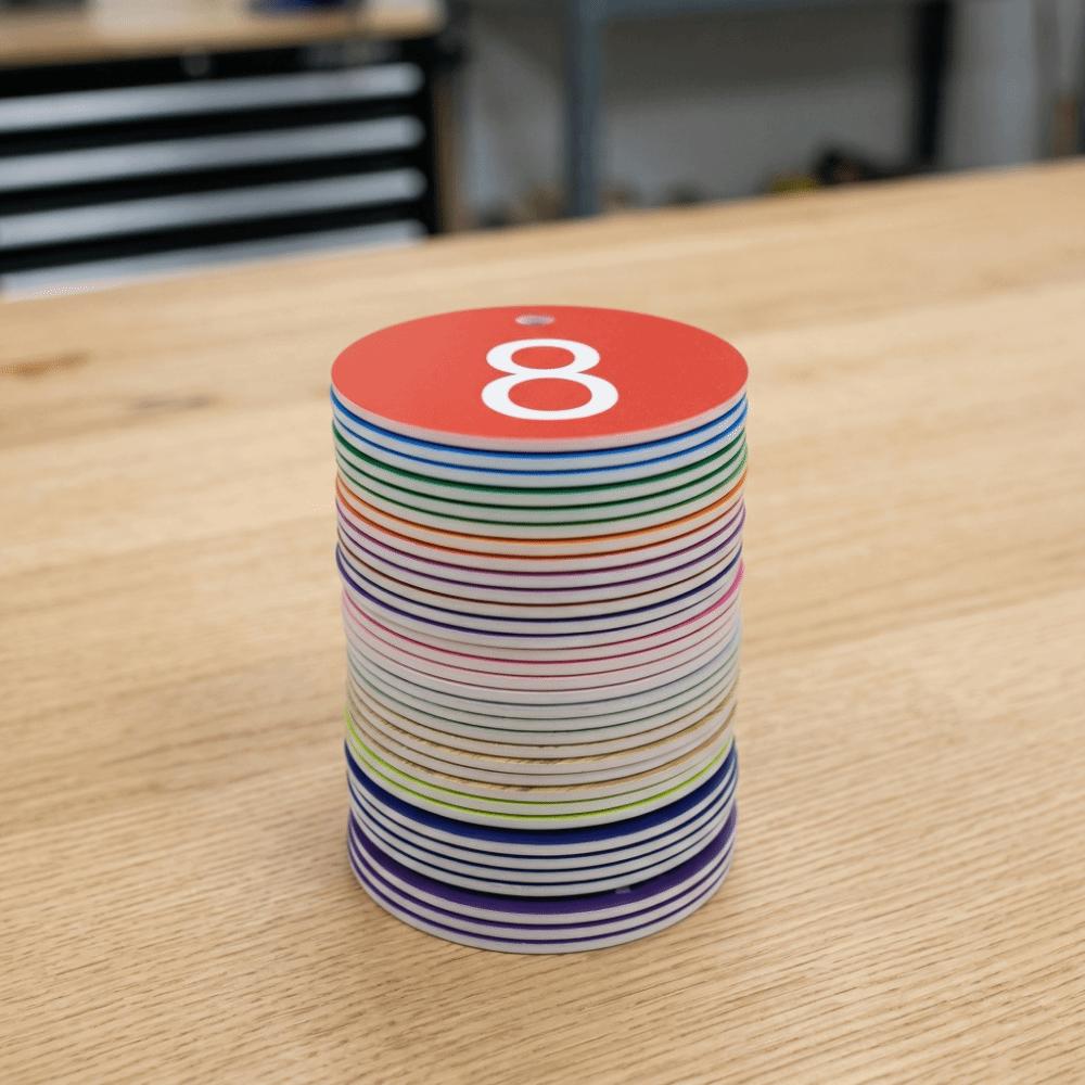 50Pcs Colorful Number Labels Small Holes Identification Tag Reusable Tag Animal Identification