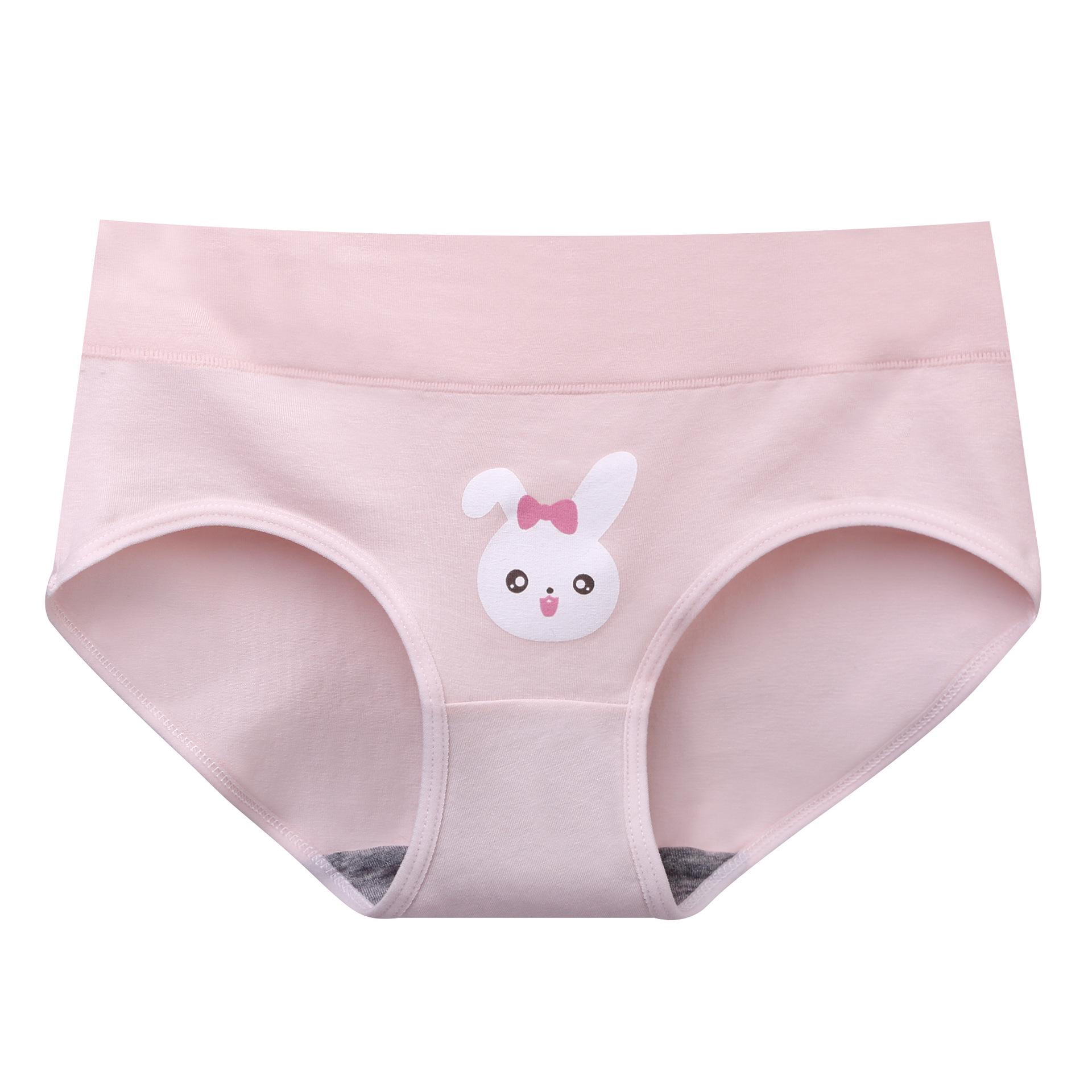 

Teen Girls Pure Cotton Antibacterial Hip-Lift Print Briefs - Skin-Friendly & Breathable XL