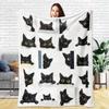 Geometric Multicolor Cat Simple Cartoon Throw Blanket,Soft Bed,Couch Layer,Birthday Anniversary Cute Minimalist Comfort Gesture