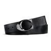Coach Hebilla de Pasador en C Esculpida Cinturón de Piel de Vaca Granulada para Hombre Negro Ancho 3.8cm 57030-BLK