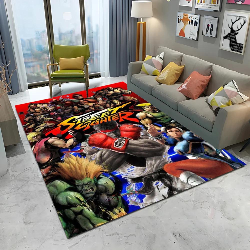 Street Fighter Retro Game SF Gamer Carpet Rug for Home Living Room Bedroom Sofa Doormat Decor,kids Area Rug Non-slip Floor Mat