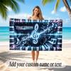 Music Piano Theme Beach Towel Personalized Custom Name & Text Soft Quick Dry Beach Towel for Swimming Travel