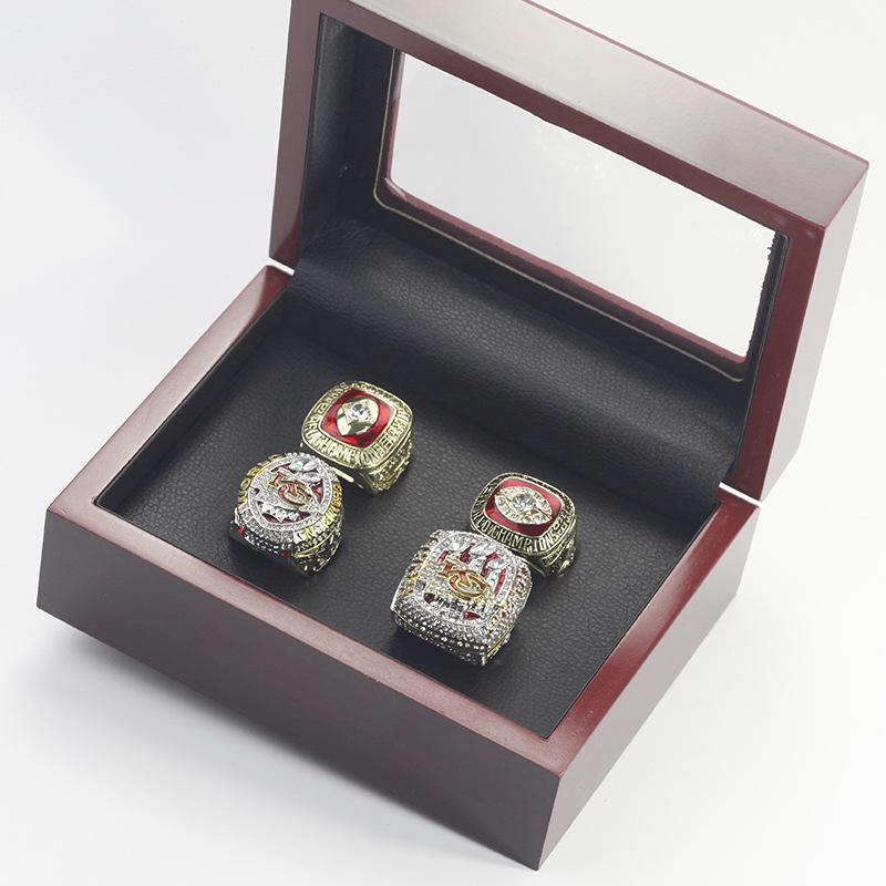 Kansas City Chiefs Super Bowl Championship Ring Set: 1966, 1969, 2019, 2023 (4 Pieces)