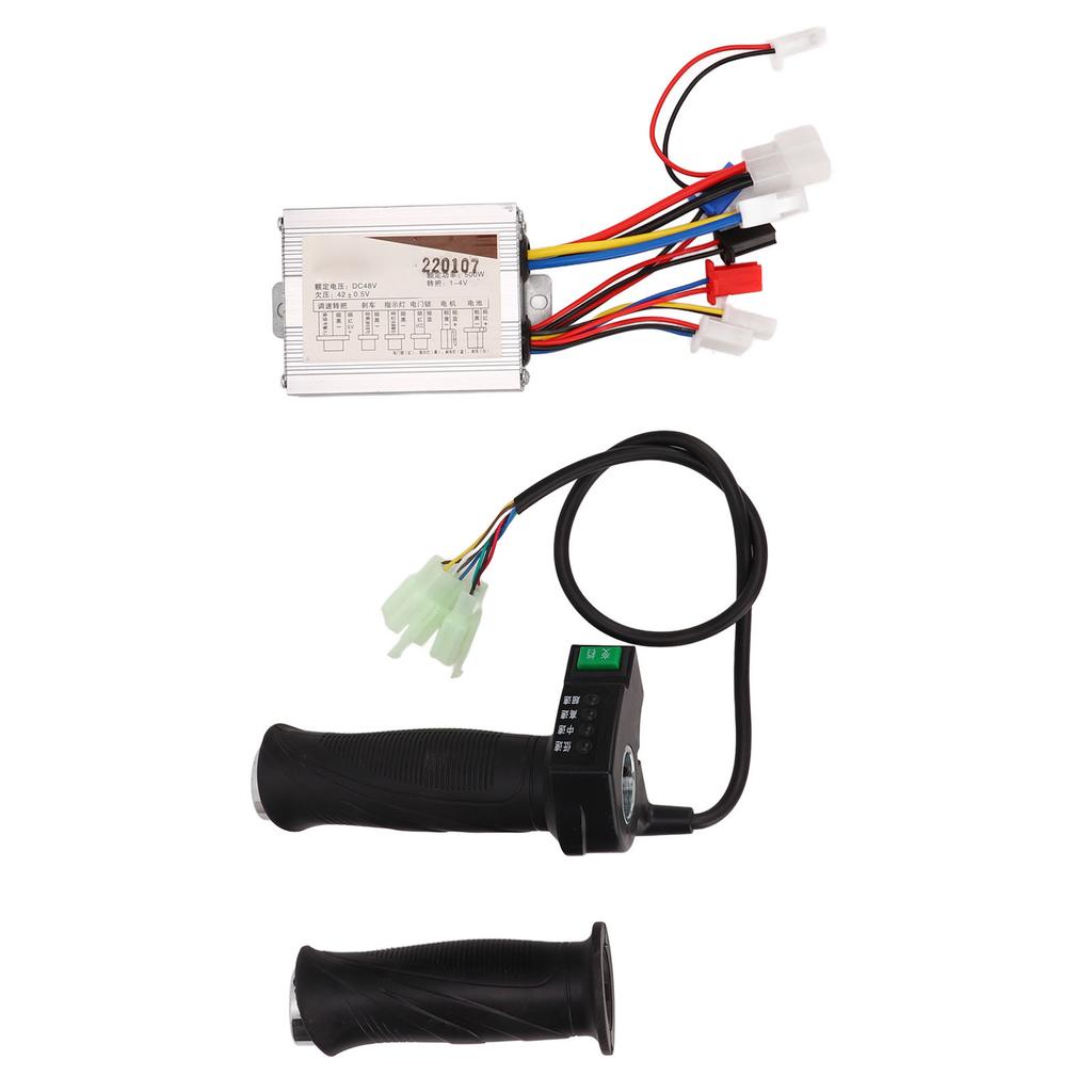 Brushed Motor Controller Kit Aluminum Alloy Shell 48V 500W 4 Speed Throttle Twist Grip Handle for Electric Bike