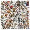 50 New Products Newspaper Sculpture Animals Retro Graffiti Stickers DIY Hand Note Decoration Refrigerator Notebook Stickers
