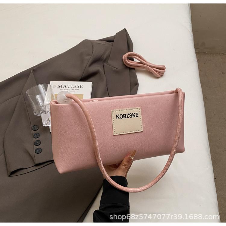 Korean version of fashion handbag 2025 spring new women's bag texture shoulder bag letter messenger bag French underarm bag