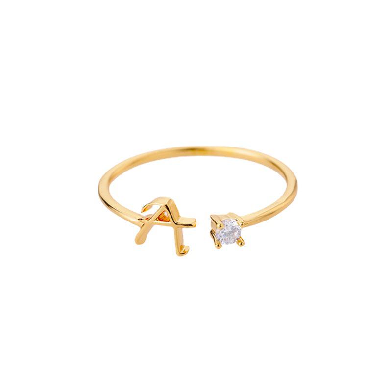 18k Gold Plated Unisex Letter Ring - Choose Any Initial A-Z