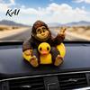 Sasquatch Resin Ornament And Duck Figurine, on Swimming Ring Statue, Lifelike Statue Funny Animal for Home Tabletop Shelf Decor Unique Display