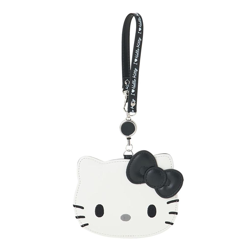 Sanrio Pass Case Love Hello Hello Kitty Black PU Ages 15 and Up 606146 (I Kitty) Leather, PVC, Steel, Polyester,