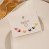 1Set Simple And Compact Silver Needle Earring Set Love Geometric Earring Combination Cute Sweet And Versatile Earrings
