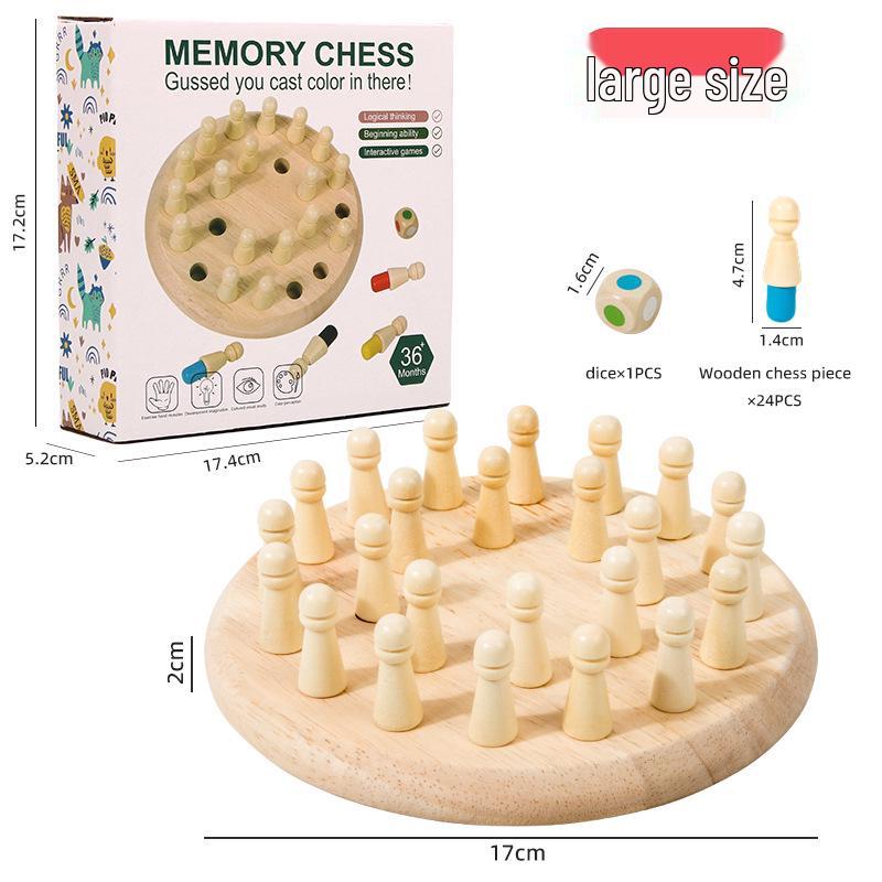 Children's Wooden Memory Chess: Educational Puzzle for Focus, Parent-Child Interaction, and Early Learning