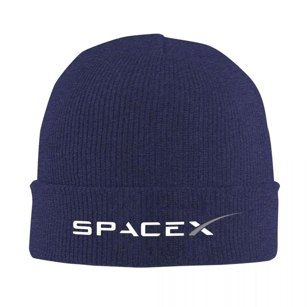 New Spacex White Logo Hat Autumn Winter Skullies Beanies Street Cap Unisex Acrylic Knitted Hat