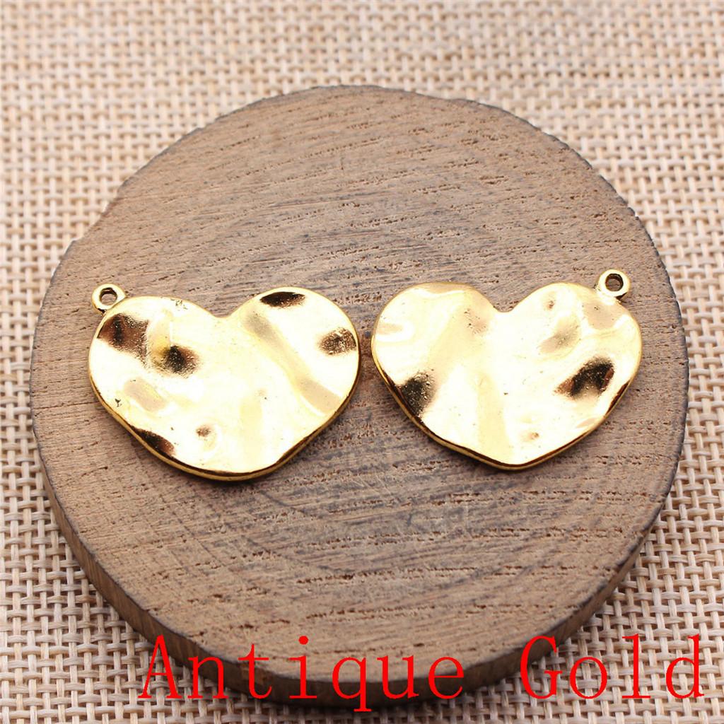 Big Heart Shaped Charms Pendant For Bracelet Necklace Jewelry Making Craft Findings