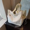 Women's Large Corduroy Tote Bag - Versatile Solid Color Shoulder Handbag