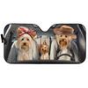 Yorkie Terrier Car Windshield Sun Shade Foldable Dog Car Front Window Sunshade,Pet Family Driver Auto Sunshield Animal Sun Shield Visor,Protector