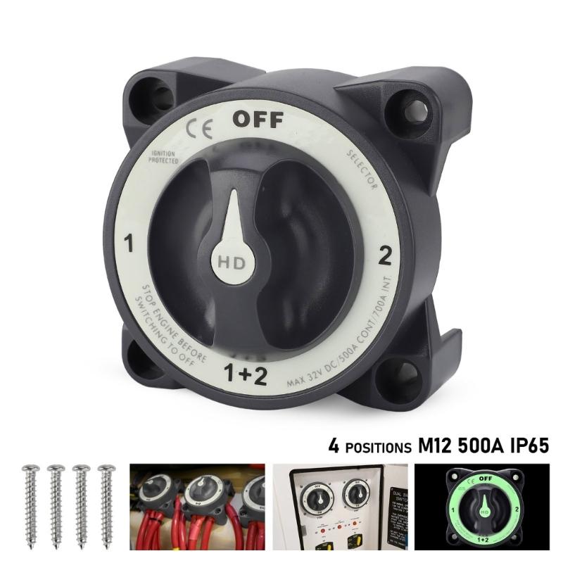 Reliable 4 Position Battery Isolator Switch 32V  Battery Cutoff Switch Upgrades for Marine & Vehicle Power Management
