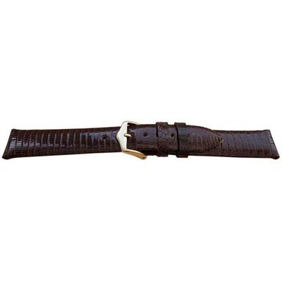 Watch Bracelet - MY-MONTRE - Genuine Lizard - 12mm (10mm) - Dark Brown - Padding 2.6/3.4mm