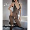 Sex Underwear Sexy Low-cut Neck Stockings Onesie Set Open Crotch Passion Seduction Perverted Hand-torn Socks Women