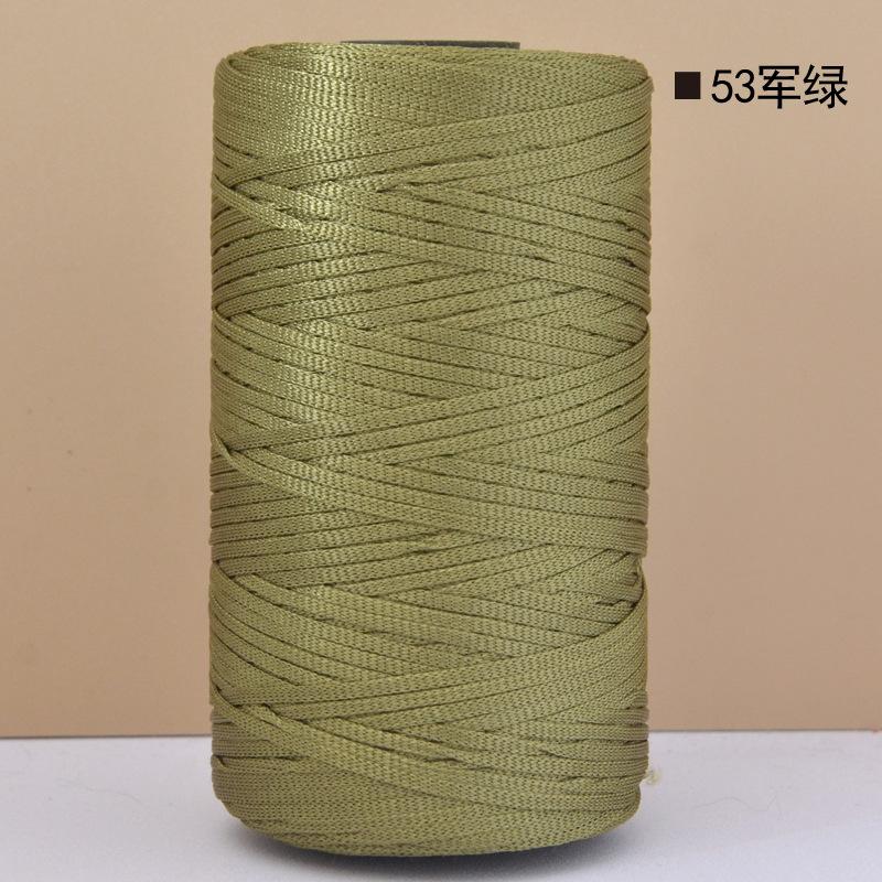 Mercerized Cotton Linen Light Body Ice Silk Flat Belt Wool Hand-Woven Crocheted Diy Hook Bag Hat Seat Cushion Hollow Thread