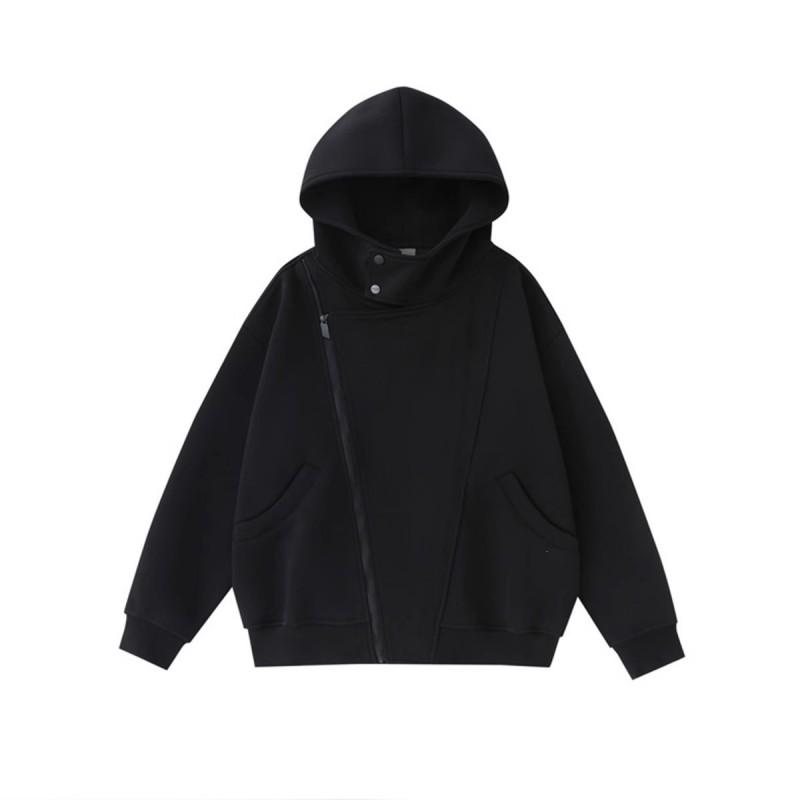 Unisex Oversized Hooded Zip-Up Sweatshirt With