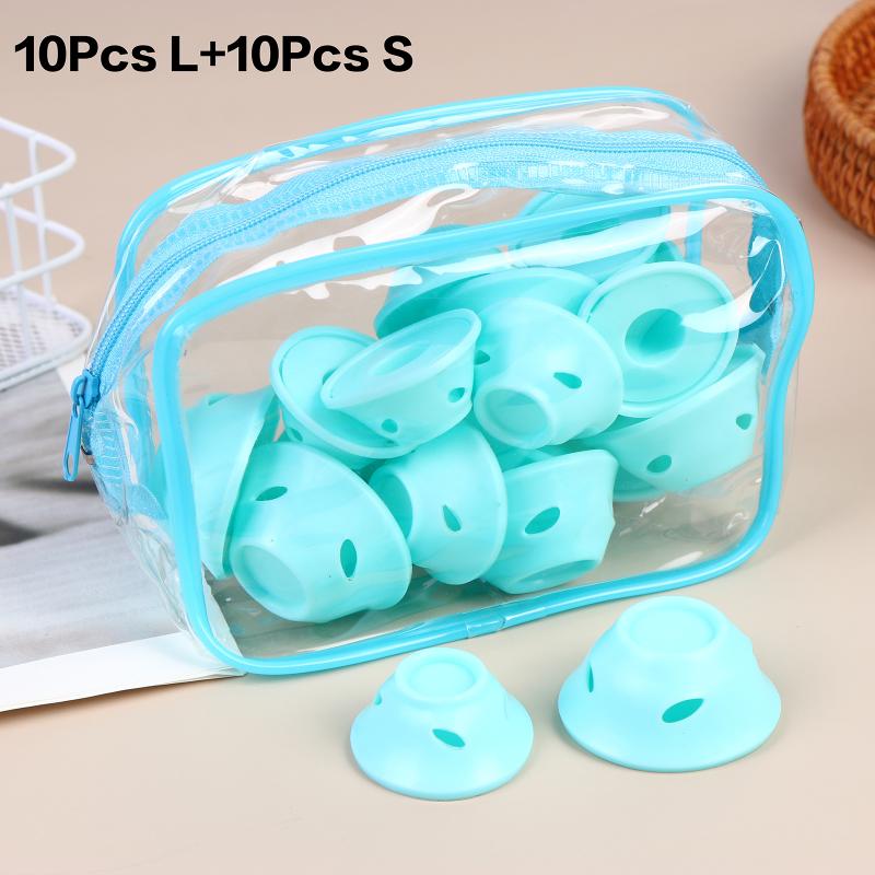20Pcs Silicone For Hair Curling Rollers Diy Set With Mushroom Bell Shapes Spiral Design Soft Construction Easy Removal Curls