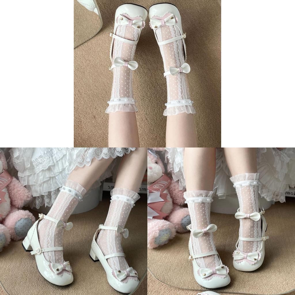 Lolita Girl Nylon Sheer Stockings With Frictionresistant Mesh For Summer Fashion