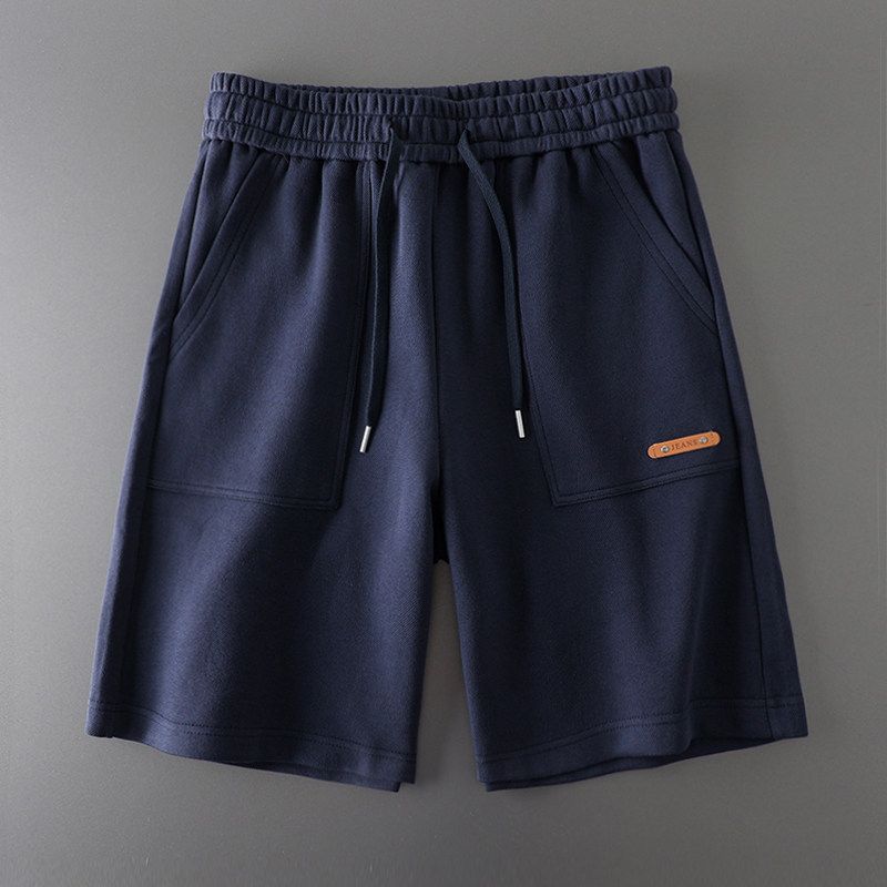 Export Men s Pants Tail Order Cut Label Shorts American High Street Men s Heavy Weight Casual Fifth Pants Export Original Order Men s Trousers Navy Blue XL