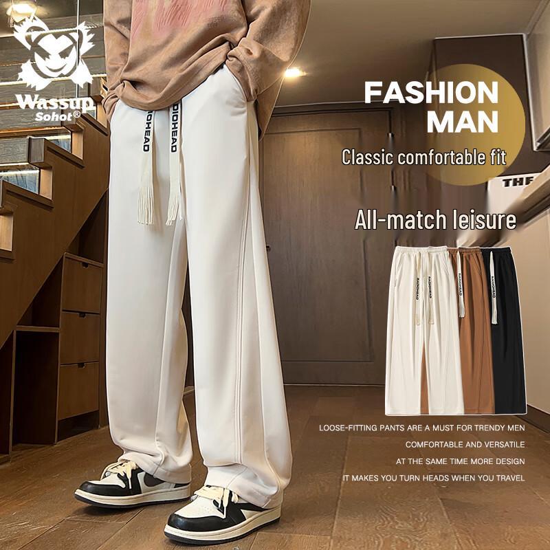 

Wassup Sohot Men s Loose Straight-Leg Casual Sports Pants 4XL