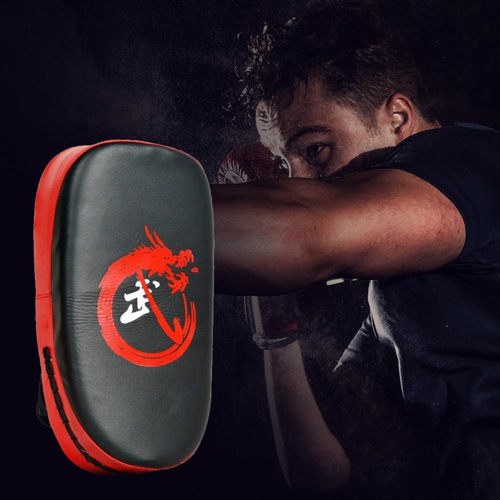 PU Leather Muay Thai Pad Curved Foot Target Pad Kick Target for Muay Thai Taekwondo Martial Arts Training