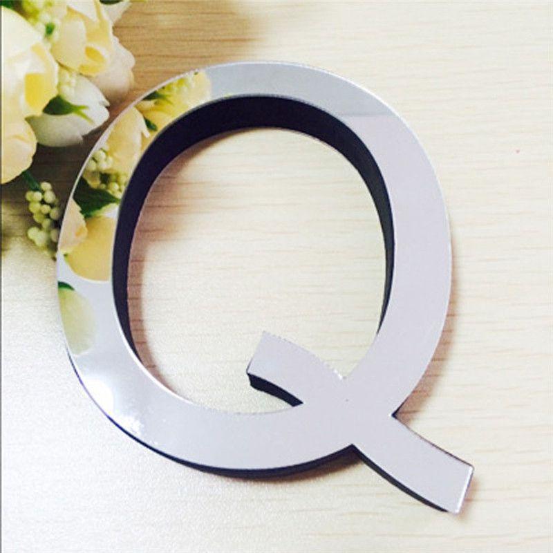 Chic 4 Letters Love Home Furniture Mirror Tiles Self-adhesive Wall Sticker Decor
